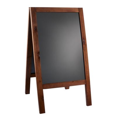 Kundenstopper Holz WOOD-STOP Pro L Outdoor, 53 x 80 cm Kreidetafel, braun 