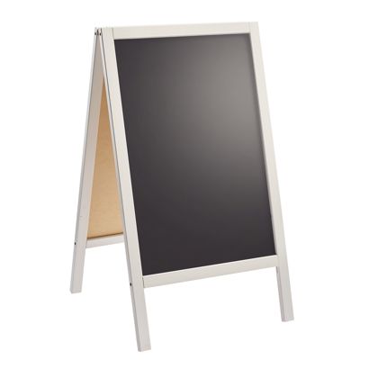 Kundenstopper Holz WOOD-STOP Lite S, 44 x 66 cm Kreidetafel, weiß weiß