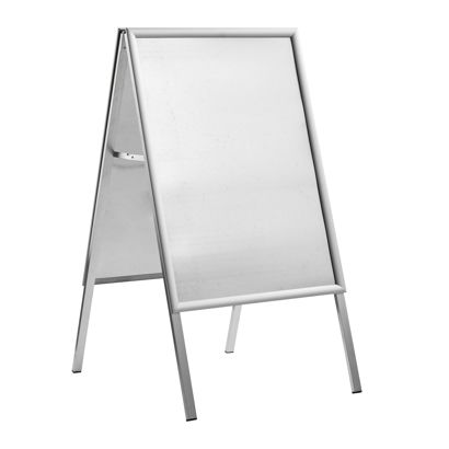 Kundenstopper SOLID-STOP B2 Outdoor, 25 mm Profil, Gehrungsecken, silber 