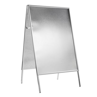 Kundenstopper SOLID-STOP A0 Outdoor, 25 mm Profil, Gehrungsecken, silber 