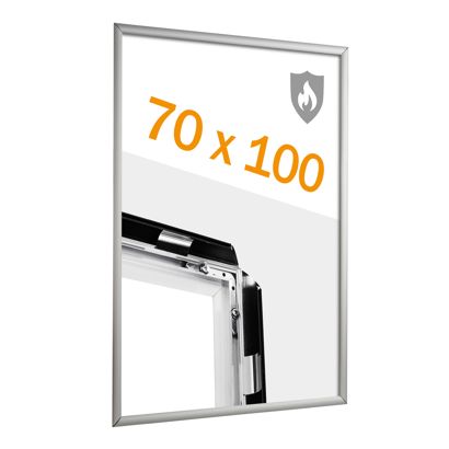 Brandschutzrahmen 70 x 100 silber | mit PET Deckelblatt