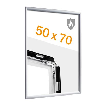 Brandschutzrahmen 50 x 70 mit B1-Zertifizierung  ohne Deckblatt  | silber 