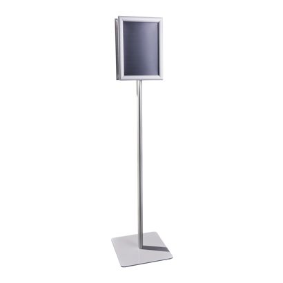Plakatständer CLASSIC A4 doppelseitig mit Klapprahmen, silber silber