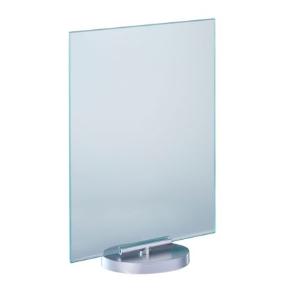 T-Aufsteller A4, drehbar, mit Acryl im Glaslook und Sockel A4