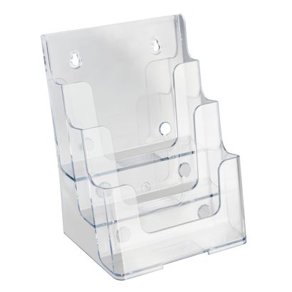 Prospekthalter Wand/ Stand, Polystyrol, transparent PTXC 3 x A5