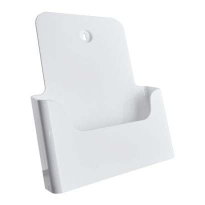 Prospekthalter Wand/ Stand, Polystyrol, transparent PTXD 1 x A4 | weiß