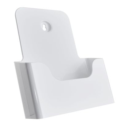 Prospekthalter Wand/ Stand, Polystyrol, transparent PTXD 1 x A5 | weiß