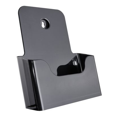 Prospekthalter Wand/ Stand, Polystyrol, transparent PTXD 1 x A5 | schwarz