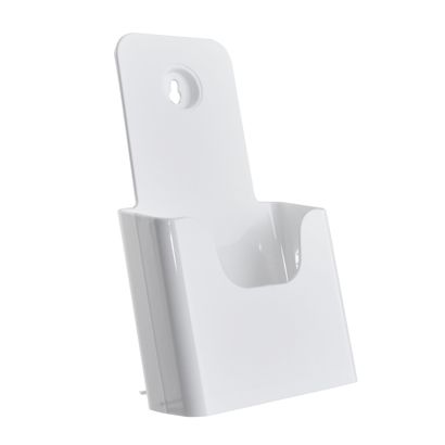 Prospekthalter Wand/ Stand, Polystyrol, transparent PTXD 1 x 1/3 A4 | weiß