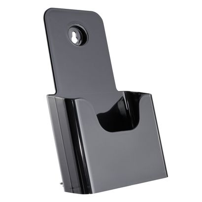 Prospekthalter Wand/ Stand, Polystyrol, transparent PTXD 1 x 1/3 A4 | schwarz