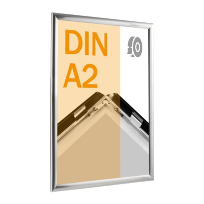 Klapprahmen A2, selbstklebend edelstahl  | Gehrung 