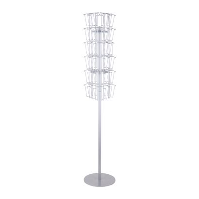 Bodenprospektständer drehbar mit Fuß JACKSON, 36x A6, silber 