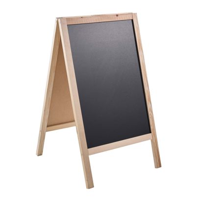 Kundenstopper Holz WOOD-STOP Lite S, 44 x 66 Kreidetafel, natur hellbraun