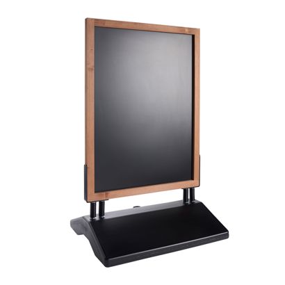 Kundenstopper Holz WOOD-STOP SWING Outdoor, 62 x 87 cm Kreidetafel, windfest 