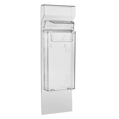 Prospekthalter für Kundenstopper, wetterfest mit Deckel, transparent 1/3 A4 