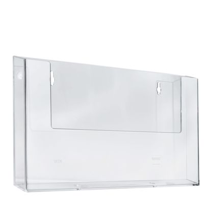 Wandprospekthalter, Polystyrol, transparent, Taymar 1 x A4  | Querformat 