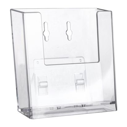 Prospekthalter Wand/ Stand, Polystyrol, Taymar 1 x A6  | Hochformat 