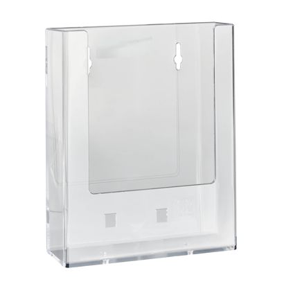 Wandprospekthalter, Polystyrol, transparent, Taymar 1 x A5  | Hochformat 