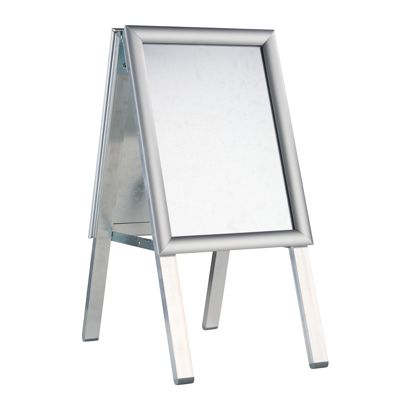 Kundenstopper SOLID-STOP A4 Outdoor, 25 mm Profil, Gehrungsecken, silber 