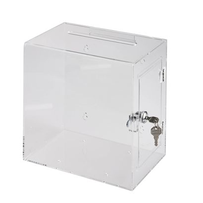 abschließbare Spendenbox HQ, Acryl transparent