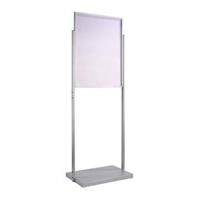 Plakatständer, doppelseitig A1, EDGE silber | Für 2 Plakate