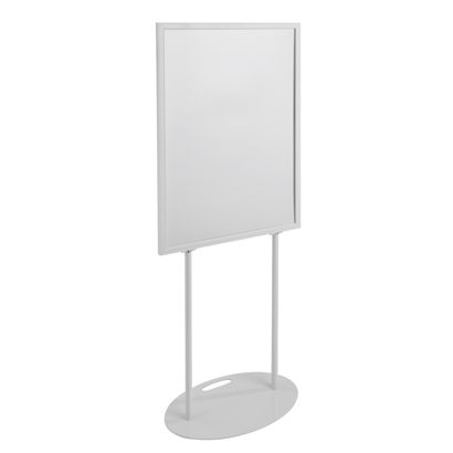 Plakatständer A1 doppelseitig, Ovalfuß weiß