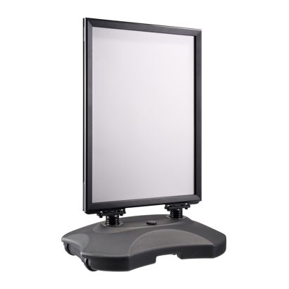 Kundenstopper B2 STORM-STOP Lite mit Wassertank, windfest, 32 mm Profil, Gehrung 