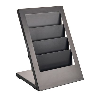 Tischprospekthalter PLANAR A4, Stahl schwarz