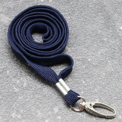 Lanyard, 10 mm breit dunkelblau | mit Karabiner Clip