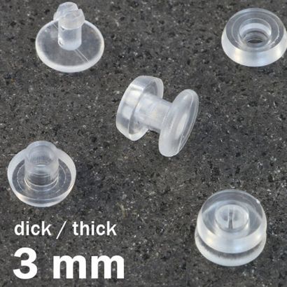 Druckösen Kunststoff, dicke Ausführung transparent  | 3 mm