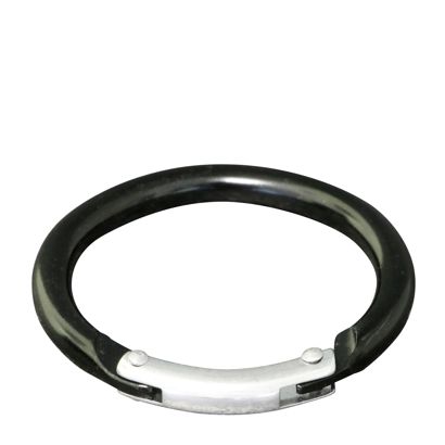 Karabinerhaken, rund, 38 mm, Aluminium, schwarz schwarz