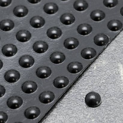 Elastikpuffer, Halbkugel, selbstklebend 6.4 mm | schwarz 