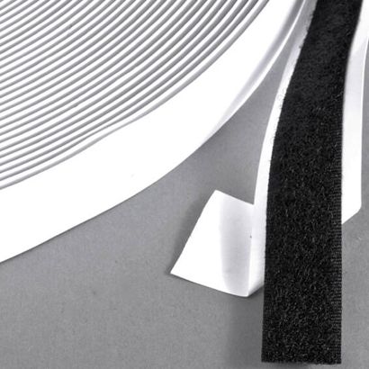 Flauschband selbstklebend auf Rolle mit 25 m 20 mm | schwarz 