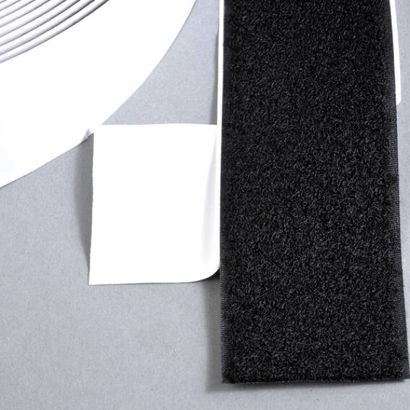 Flauschband selbstklebend auf Rolle mit 25 m 50 mm | schwarz 