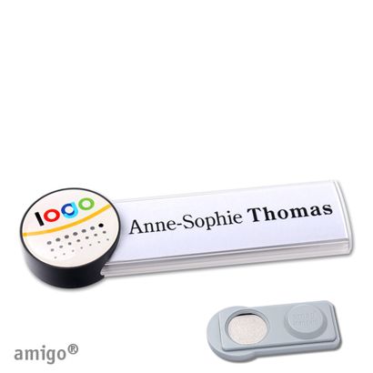 Namensschilder amigo® doming Magnet weiß  | smag® Magnet  | circle  | anthrazit  |  
