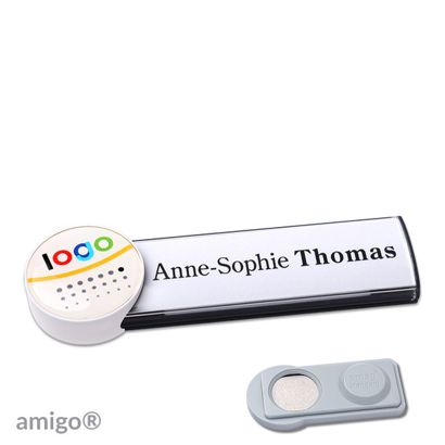Namensschilder amigo® doming Magnet anthrazit  | smag® Magnet  | circle  | weiß  |  