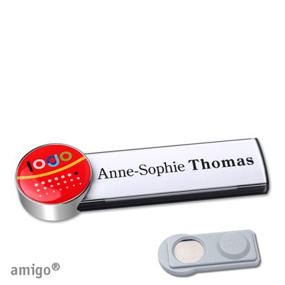 Namensschilder amigo® doming Magnet anthrazit  | smag® Magnet  | circle  | chrom  |  