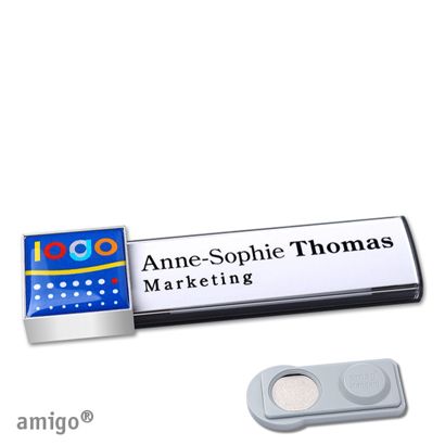 Namensschilder amigo® doming Magnet anthrazit  | smag® Magnet  | square  | edelstahl  |  