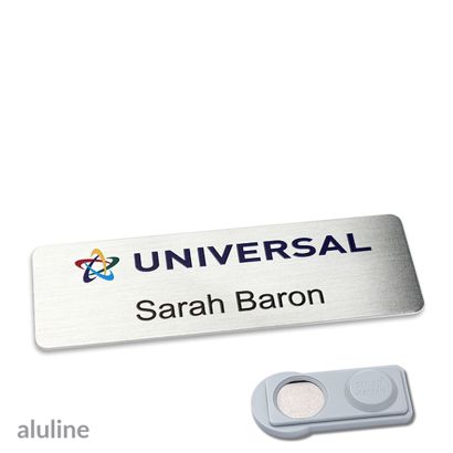Namensschilder aluline-plus® alu-complete Magnet 76 x 25 mm  | silber  | smag® Magnet 