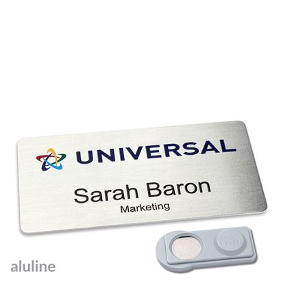 Namensschilder aluline-plus® alu-complete Magnet 76 x 38 mm  | silber  | smag® Magnet 