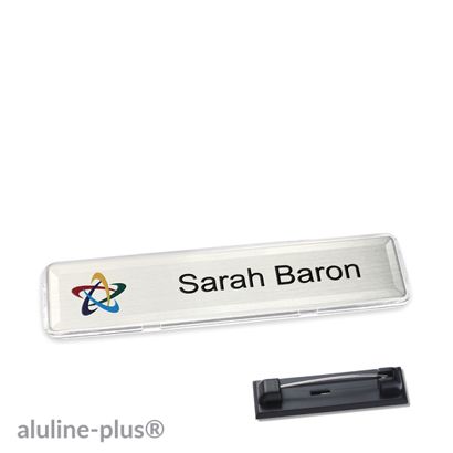 Namensschilder aluline-plus® alu-print Nadel 68 x 16 mm  | silber 