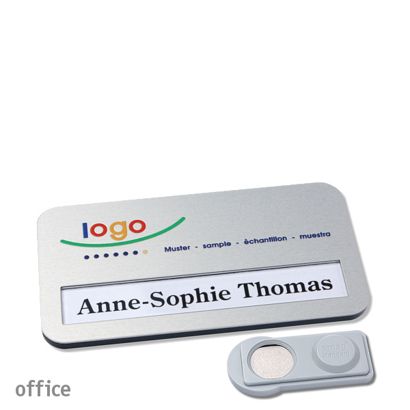 Namensschilder office alu-print Magnet silber  | smag® Magnet 