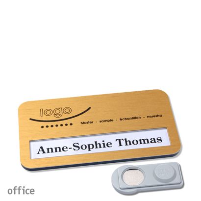Namensschilder office alu-print Magnet gold  | smag® Magnet 
