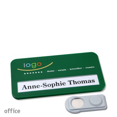 Namensschilder office color-print Magnet grün  | smag® Magnet 