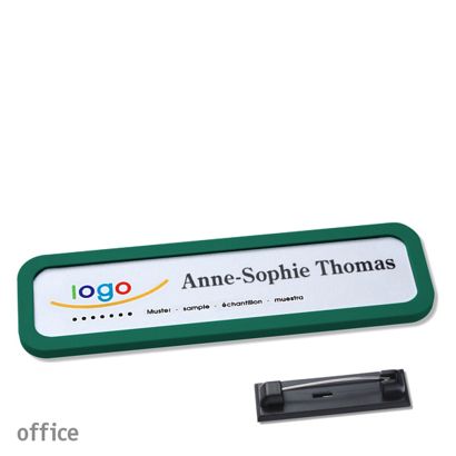 Namensschilder office quick-print Nadel 75 x 17 mm  | grün 