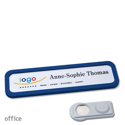 Namensschilder office quick-print Magnet 75 x 17 mm | dunkelblau | smag Magnet
