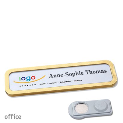 Namensschilder office quick-print Magnet 75 x 17 mm  | gold  | smag® Magnet 
