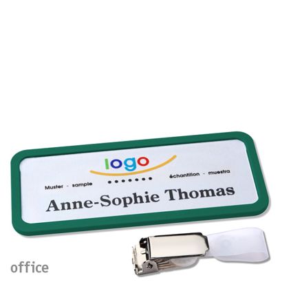 Namensschilder office quick-print Hängerclip 75 x 27 mm  | grün  | Hängerclip 