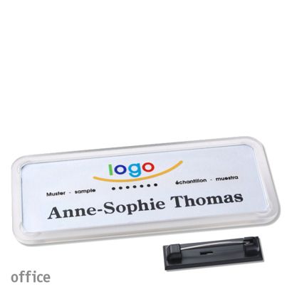 Namensschilder office quick-print Nadel 75 x 27 mm  | transparent 