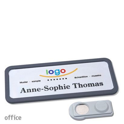 Namensschilder office quick-print Magnet 75 x 27 mm | anthrazit | smag Magnet